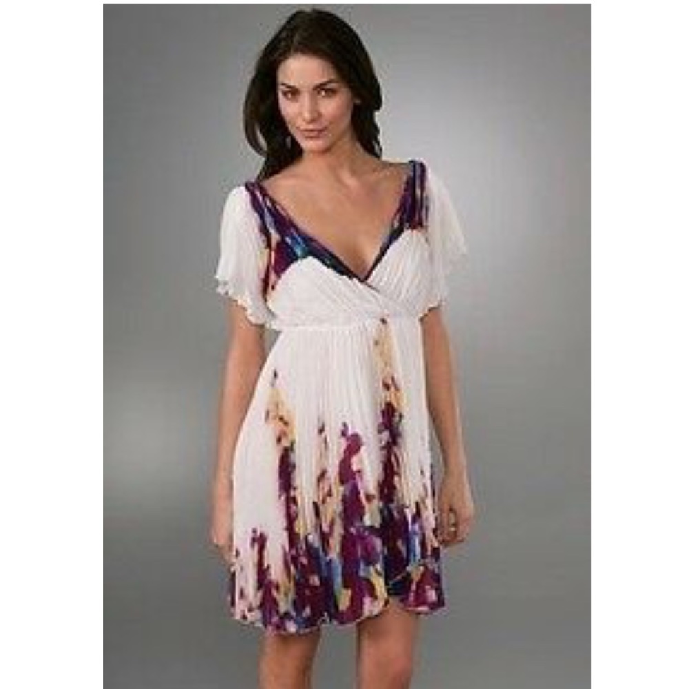 Diane Von Furstenberg Dagny Pleather Silk Dress